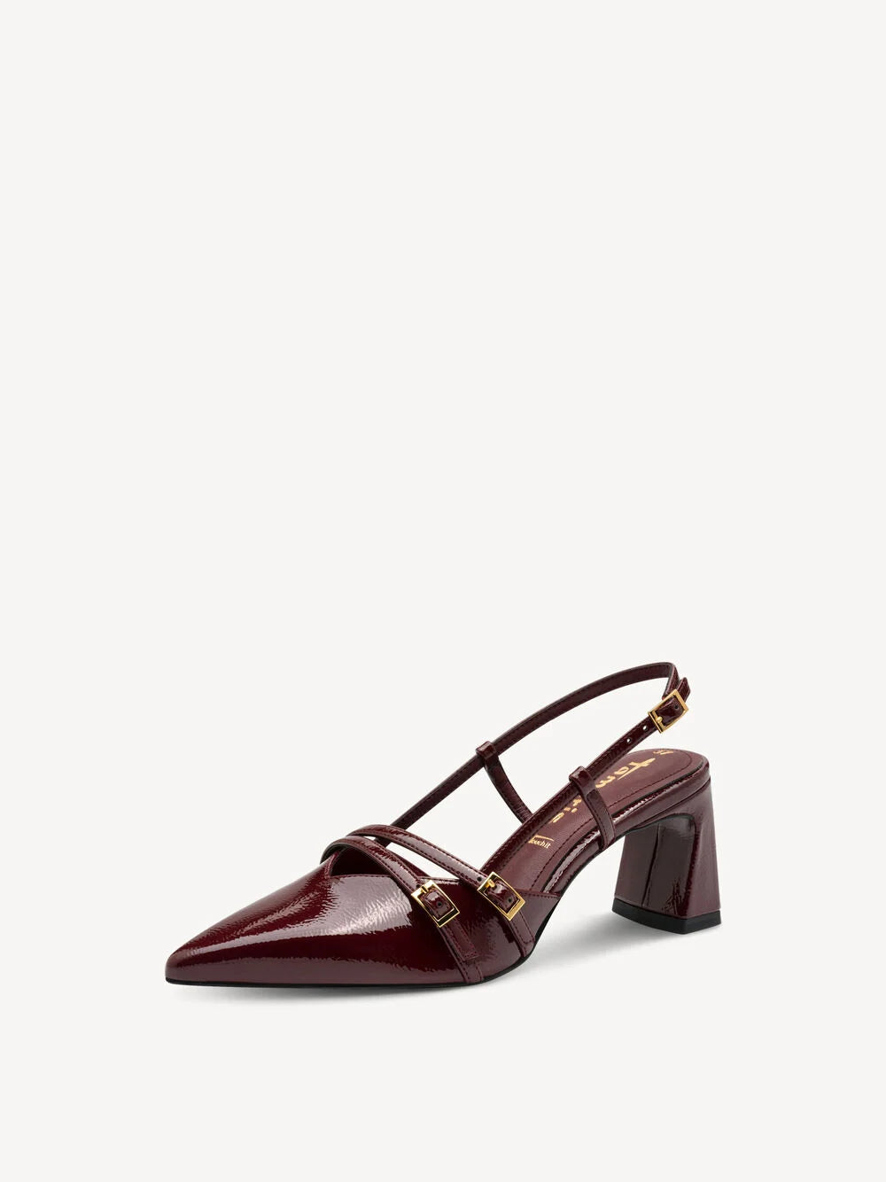 Tamaris - 1-29660 Burgundy Patent Sling Back Heel