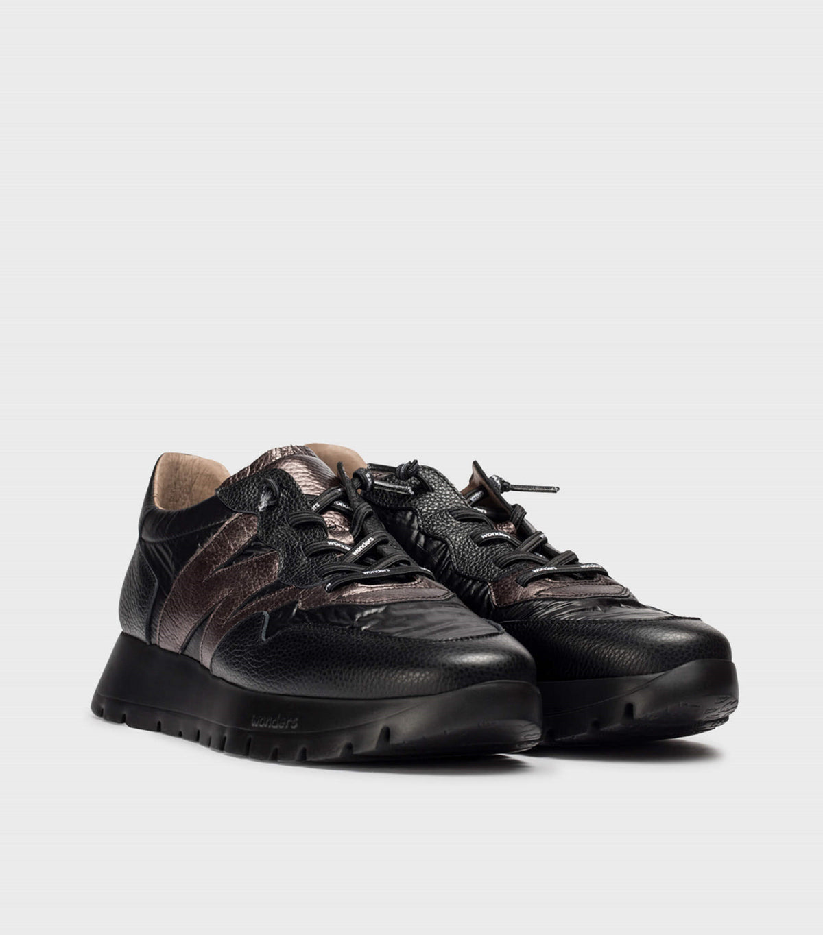 Wonders - A-2491 Black Slip on Trainer