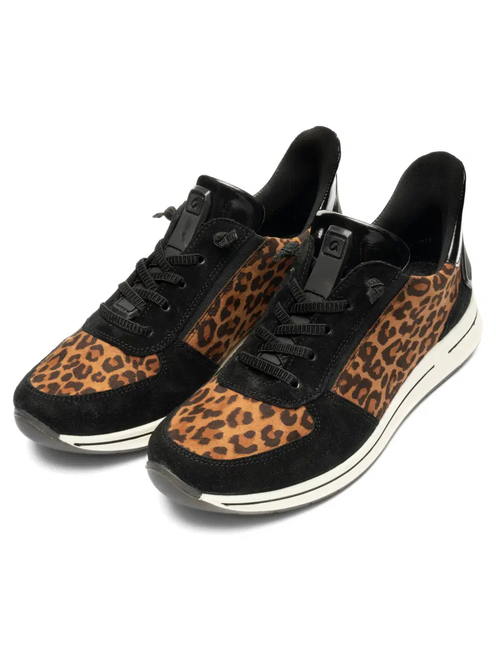 Ara - 24836 Black and Leopard Slip On Trainers