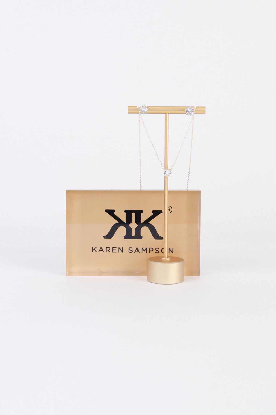 Karen Sampson - J10910 Gold Diamante Earing & Necklace Set