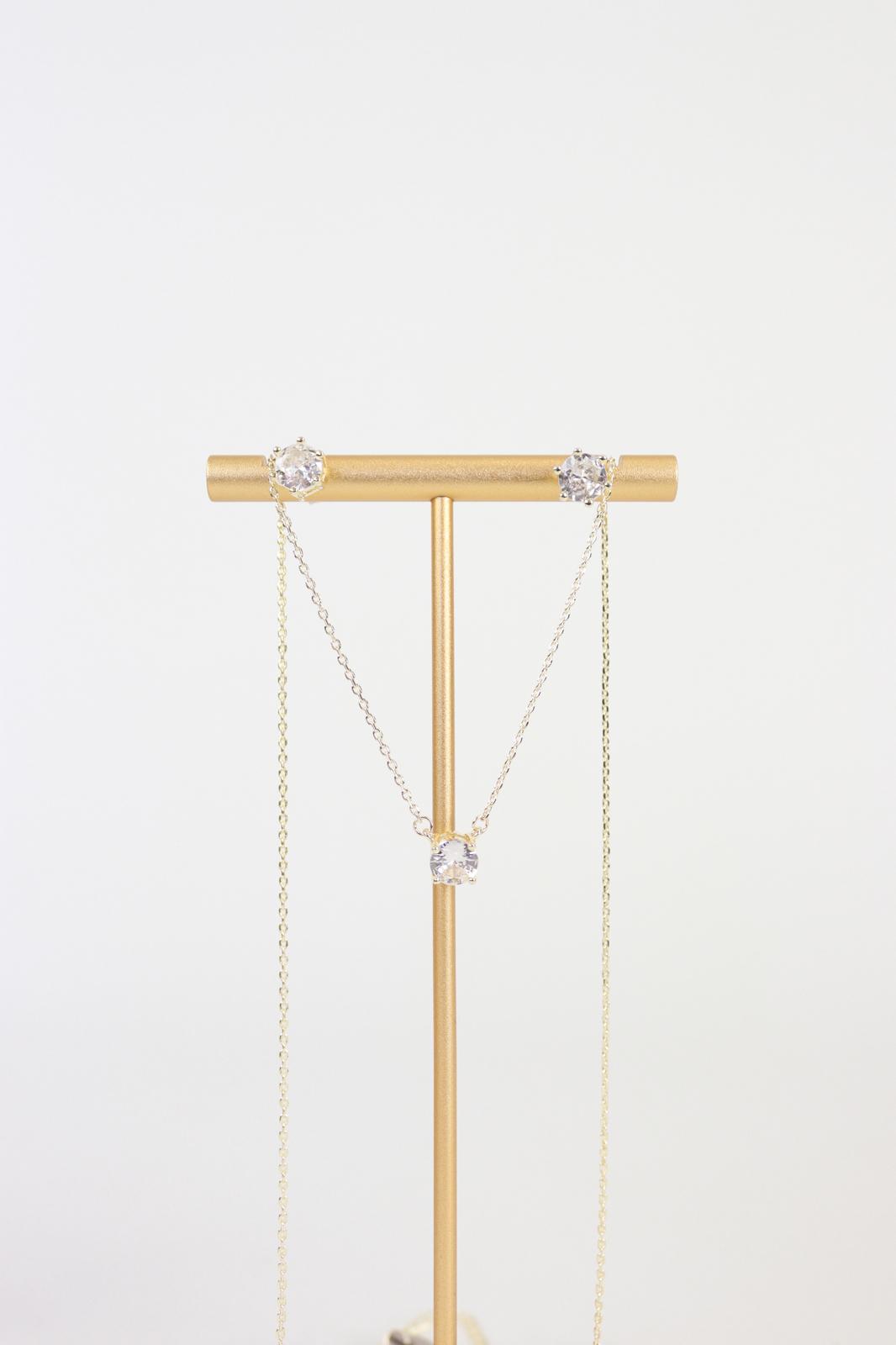 Karen Sampson - J10910 Gold Diamante Earing & Necklace Set