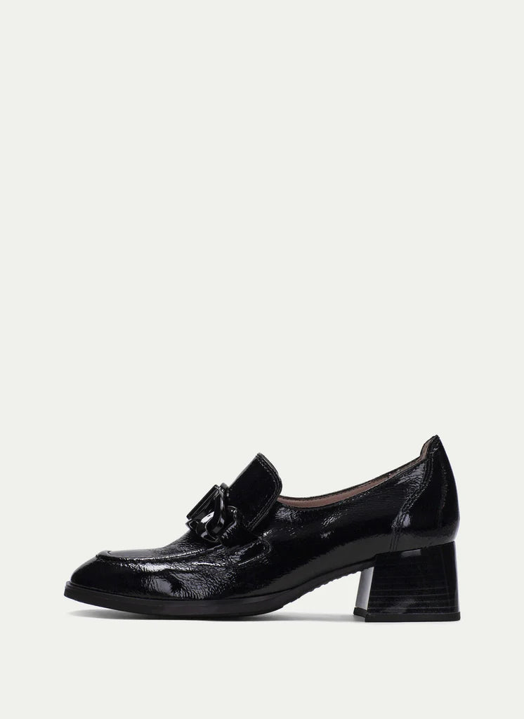 Hispanitas - H1232992 Black Patent Block Heel Loafer