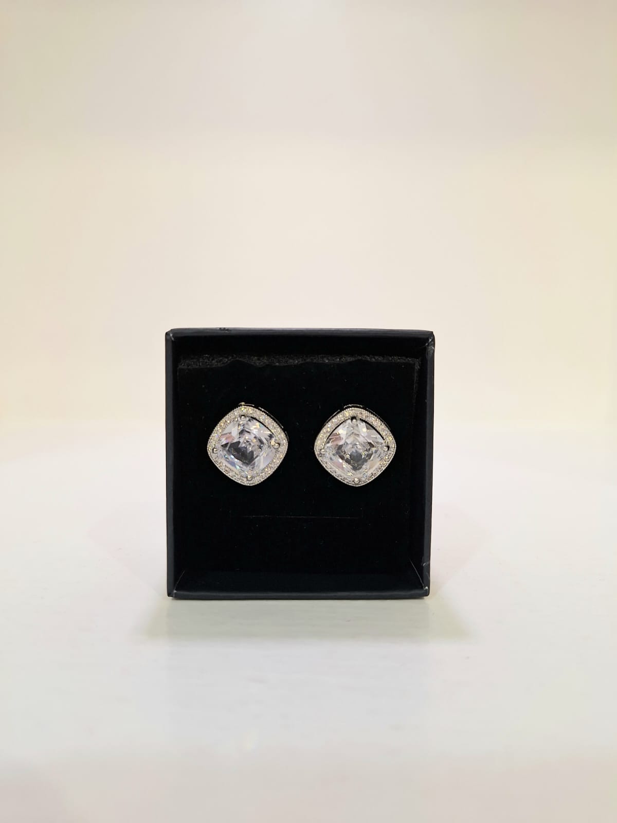 Karen Sampson - J11704 Square Diamante Stud Earrings