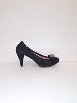 Le Babe - 4001 Black Med Heel Court Shoe