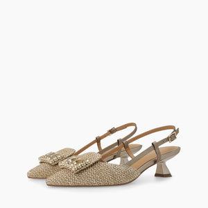 Lodi - A-Casiopea Beige/Gold Slingback