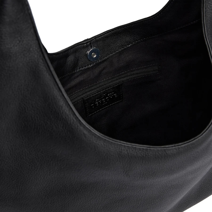 Depeche - 17142 Black Leather Shoulder Bag