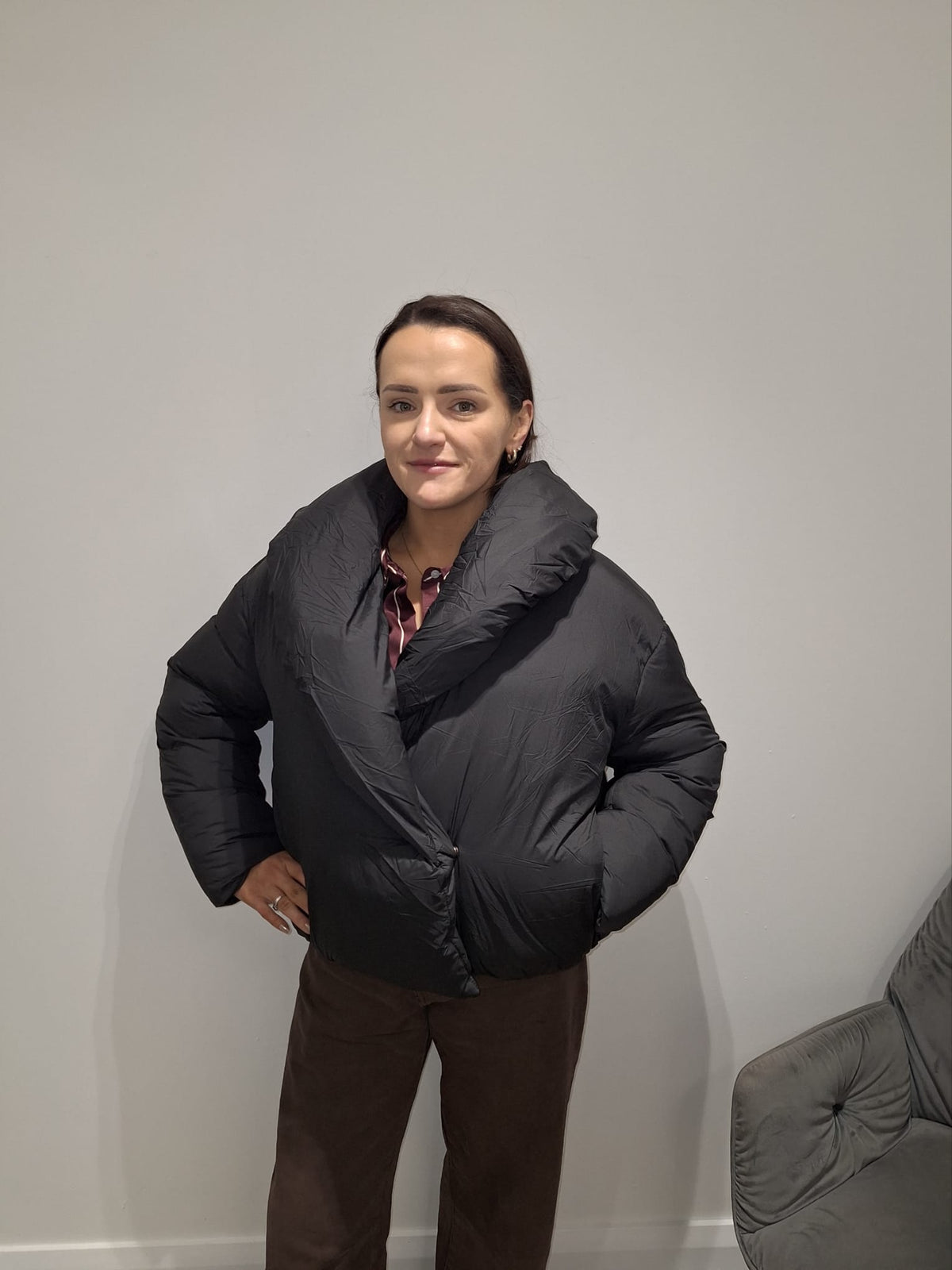 Anna - Black Short Quilted Jacket