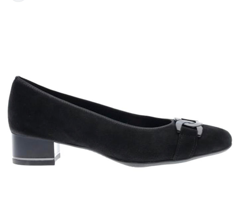 Ara - 11806 Black Suede Court Shoe