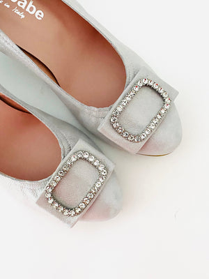 Le Babe - 3037 Silver Diamonte Kitten Heel