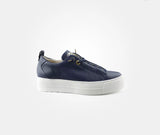 Paul Green - 5017 Navy Leather Elastic Trainer