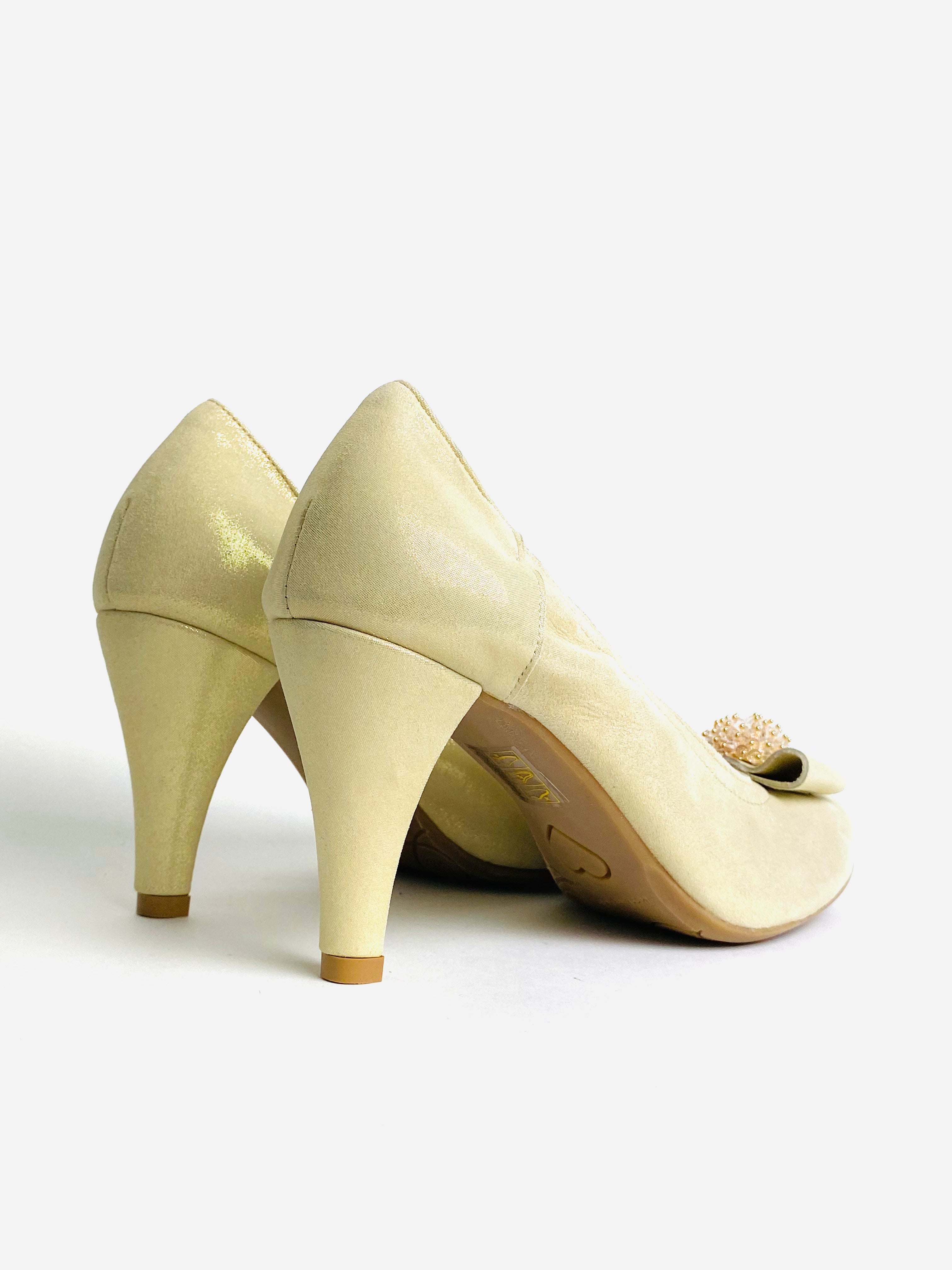 Le Babe - 4001 Gold Med Heel Court Shoe