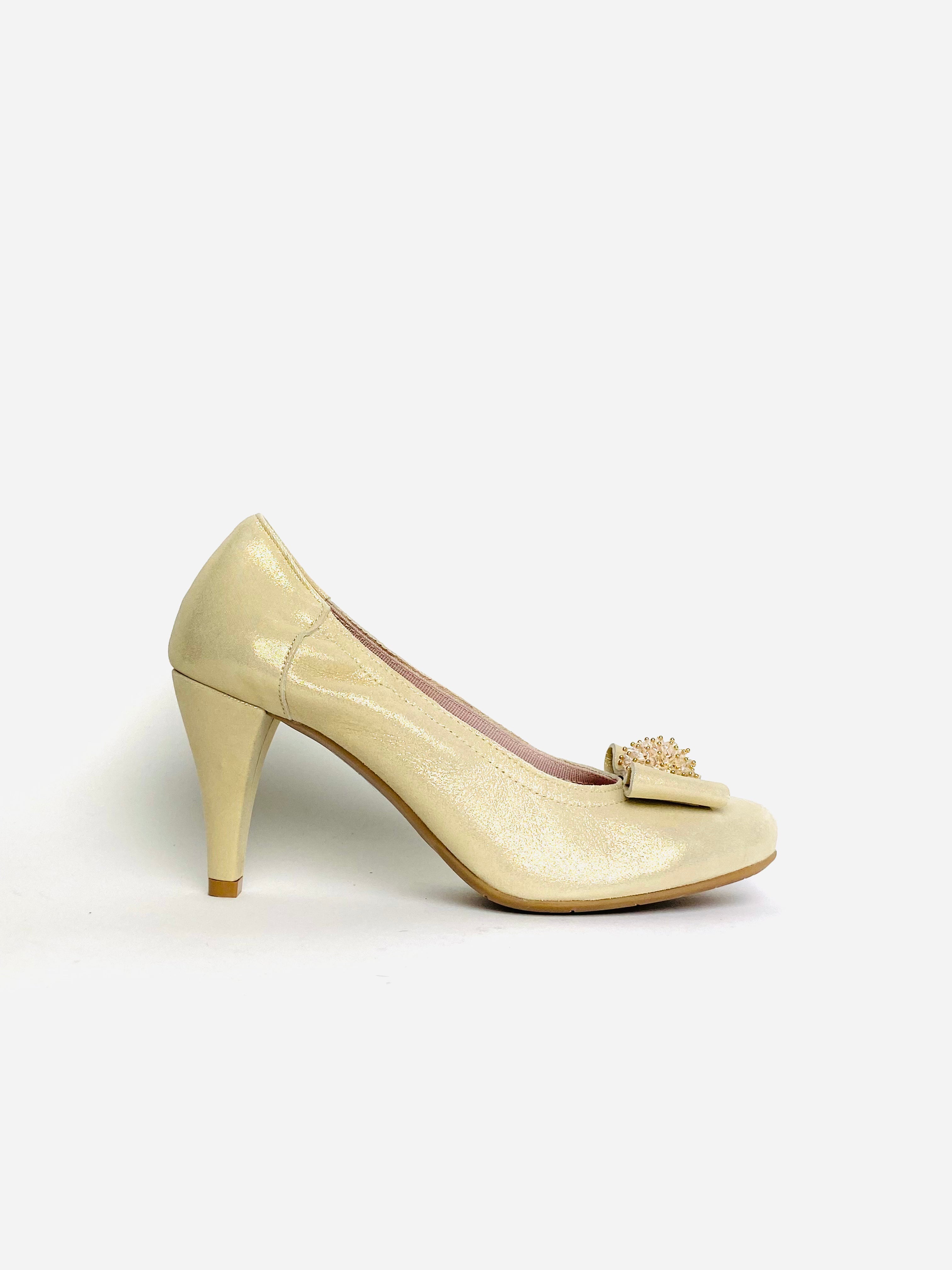 Le Babe - 4001 Gold Med Heel Court Shoe