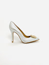 Rachels- Silver court shoe with diamonte