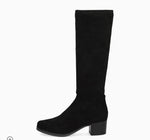 Caprice - 25506 Black Stretch Boot with a Med Heel