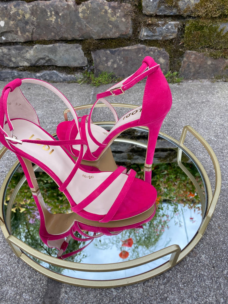 Lodi - Yuriko-Cerise Pink Suede Sandal