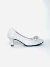Le Babe - 3047 Silver Court Shoe with a Kitten Heel*