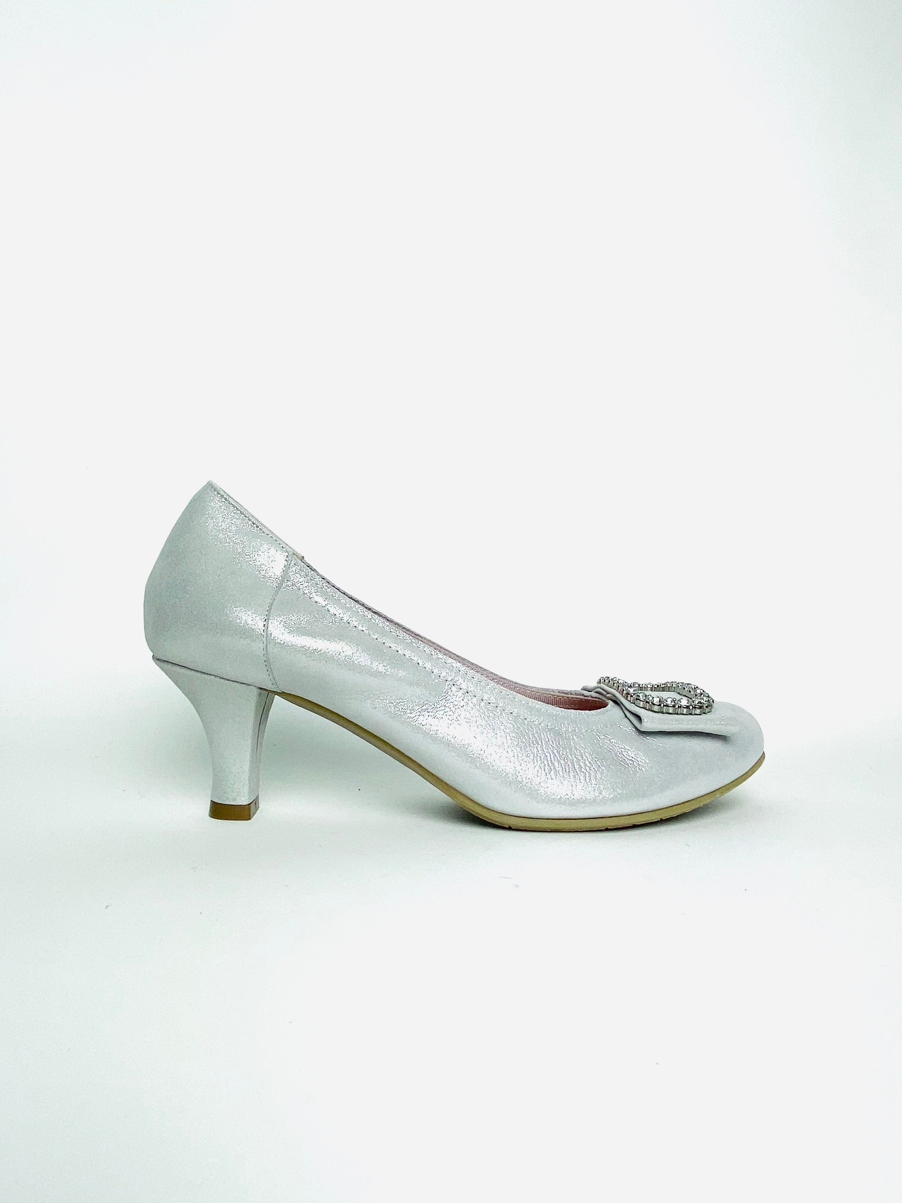 Le Babe - 3037 Silver Diamonte Kitten Heel