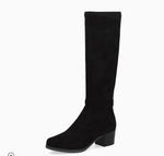 Caprice - 25506 Black Stretch Boot with a Med Heel