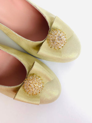 Le Babe - 4001 Gold Med Heel Court Shoe