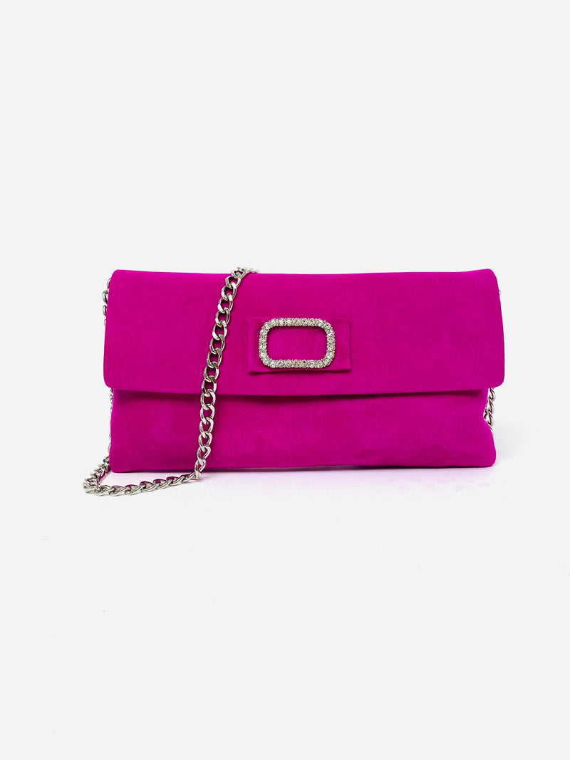 Fuschia pink clutch on sale bag