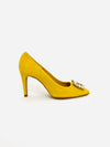 Rachels - Lime court shoe with diamonte