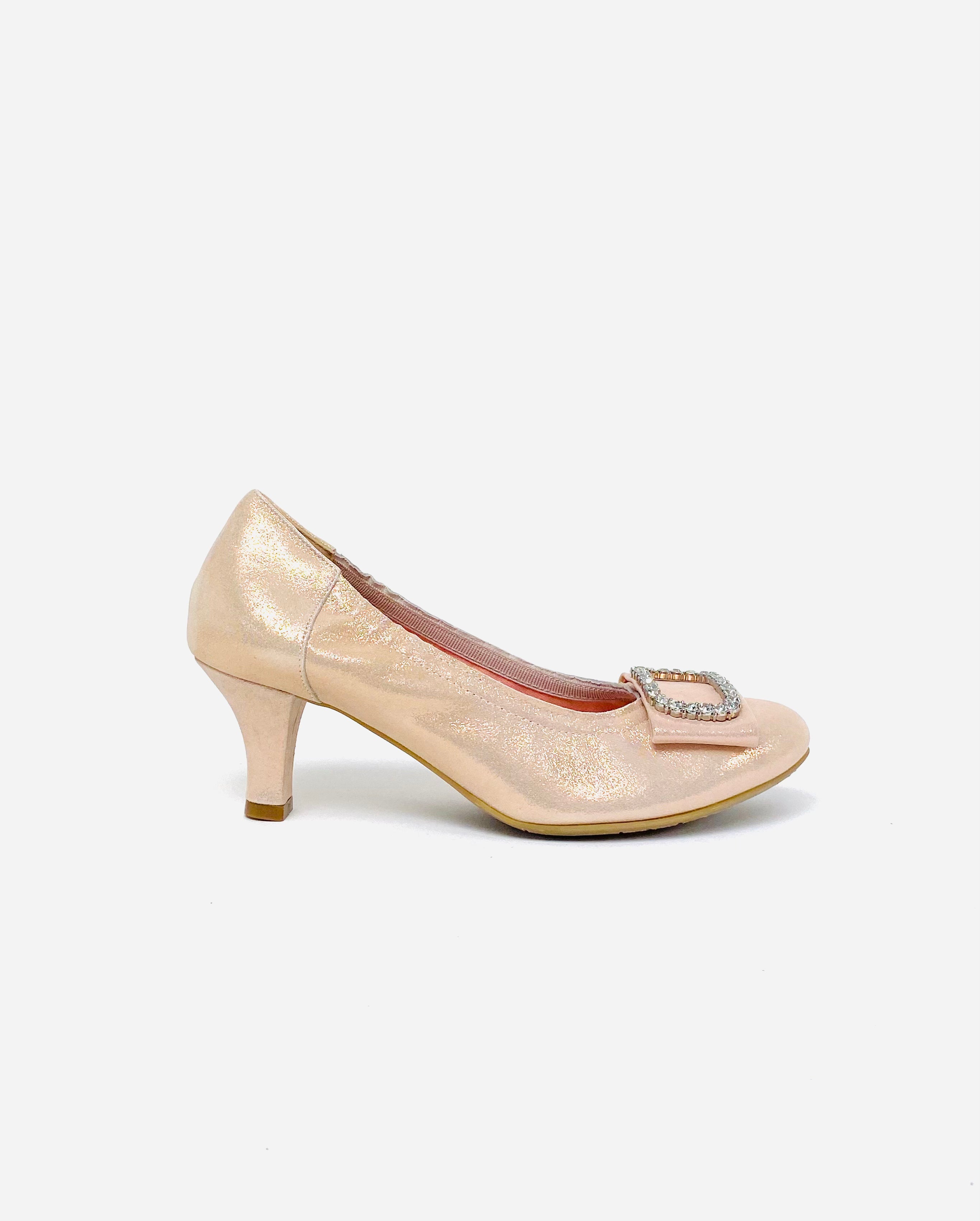 Le Babe - 3037 Dusky Pink Diamonte Kitten Heel