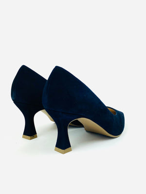 Lodi - Jona Navy Suede Court with a Kitten heel