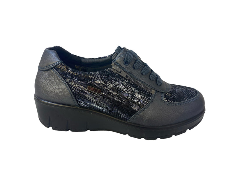 Comfort - 799-2 Navy Snake Shimmer Waterproof Shoe