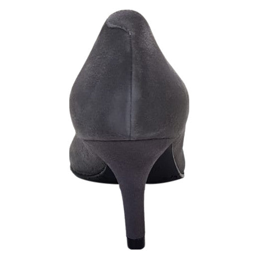Brenda Zaro - Grey Leather Lined Court Shoes with a Suede Upper and Kitten Heel (5814472343710)
