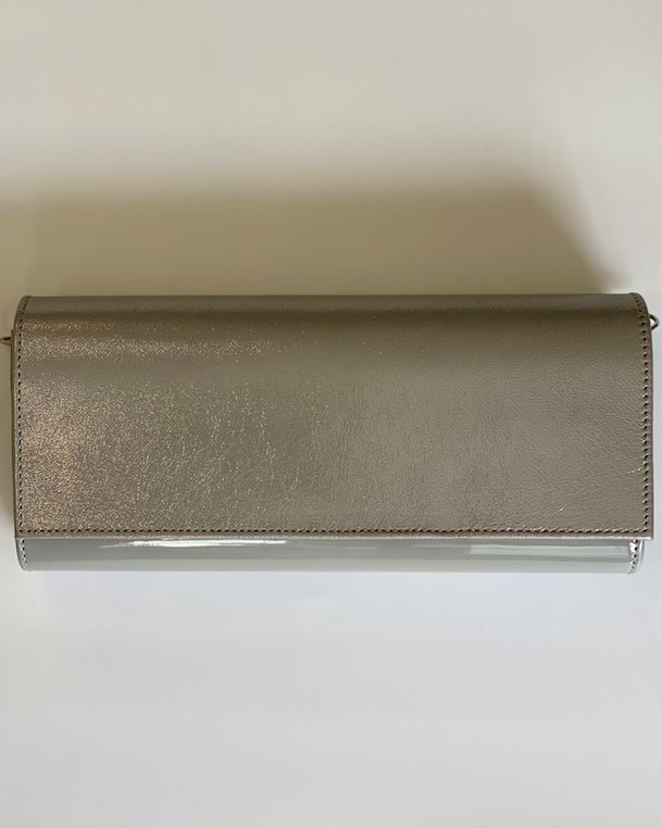 Emis - Silver Shimmer Clutch Bag (6765657915550)