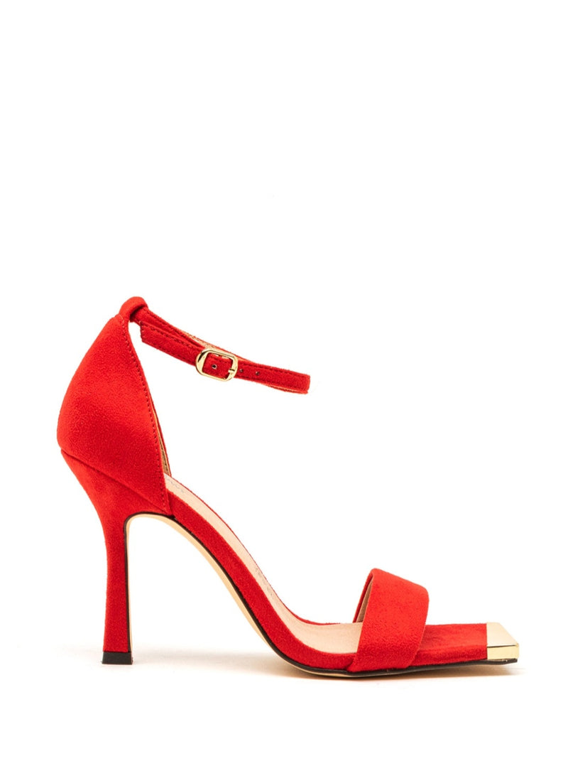 Menbur - Red Suede Gold Toe Sandal