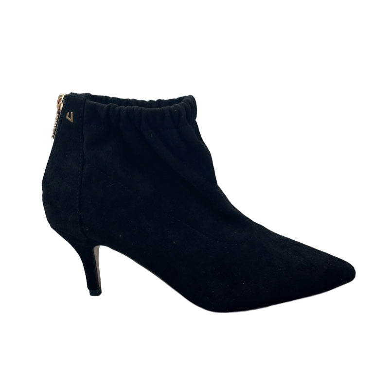 Una Healy - Black Suede Ankle Boot with a Kitten Heel