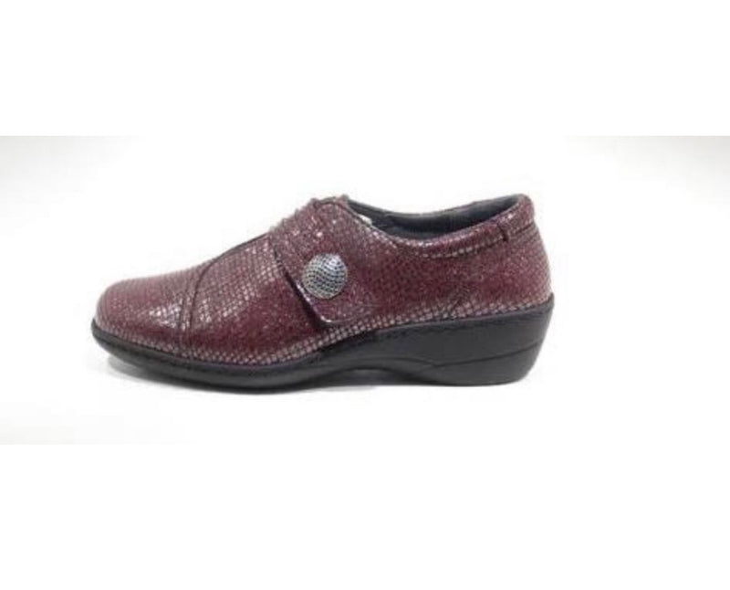 Softmode - Burgundy Velcro Croc Shoe