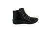 Softmode - Black Patent Crocodile Double Zip ankle boot  (Wide fit) (7041312293022)