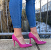 Rachels - Pink court shoe with diamonte