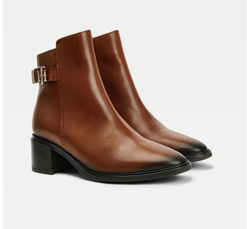 Tommy Hilfiger - Tan Leather Heel Ankle boot