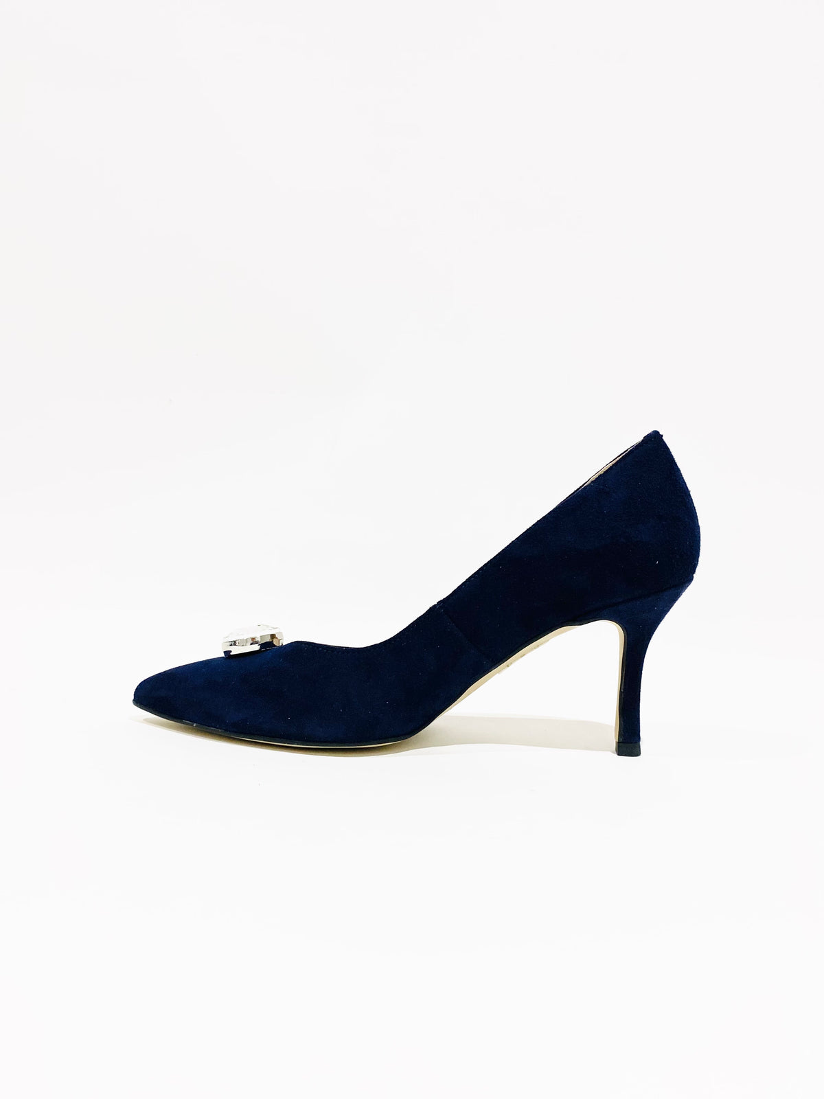 Rachels - Navy Suede Court with a Jewel