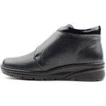 Softmode- Black Leather Velcro Boot [Extra Wide Fit]